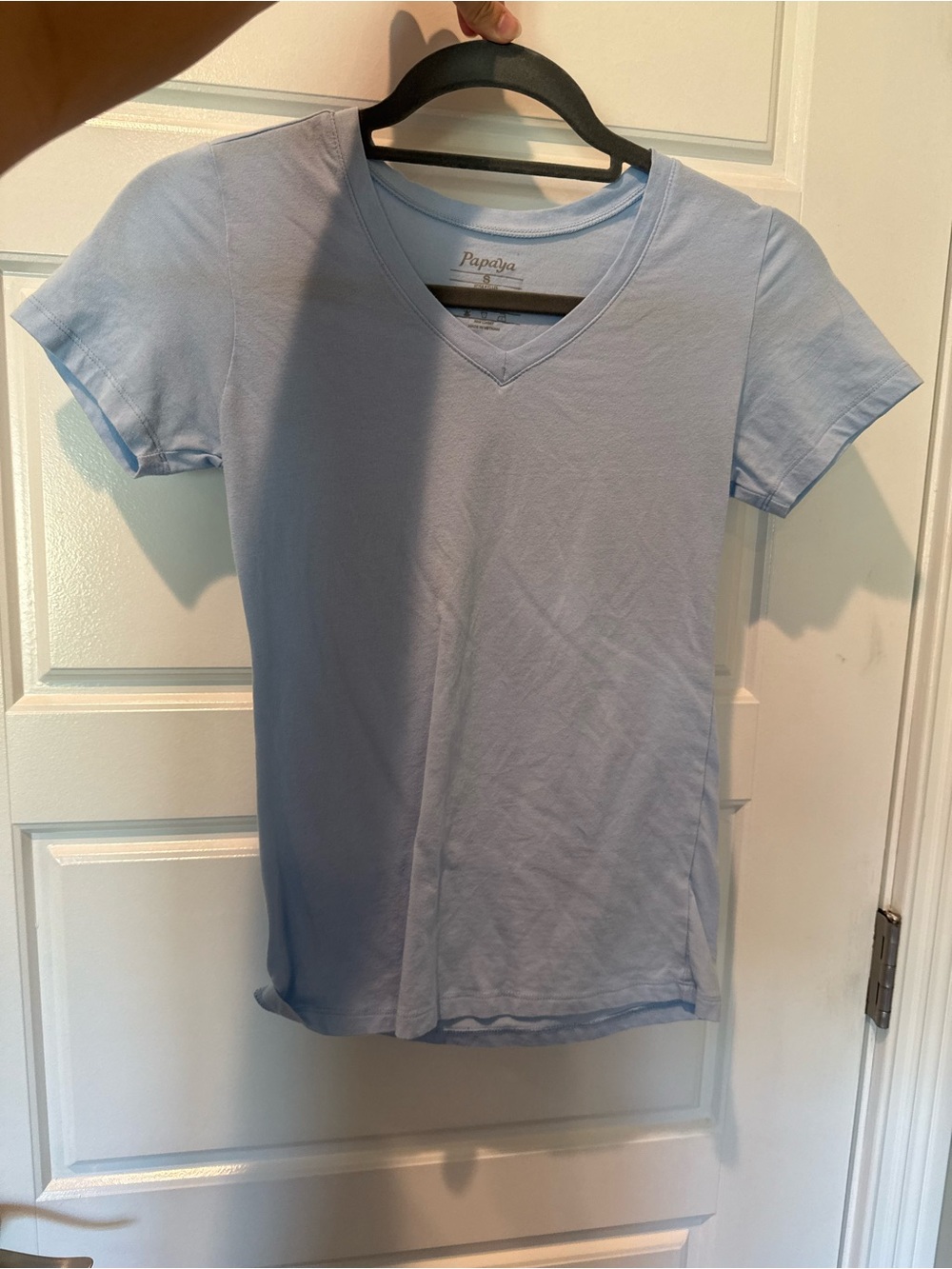Papaya Light Blue V-Neck Short Sleeve Tee